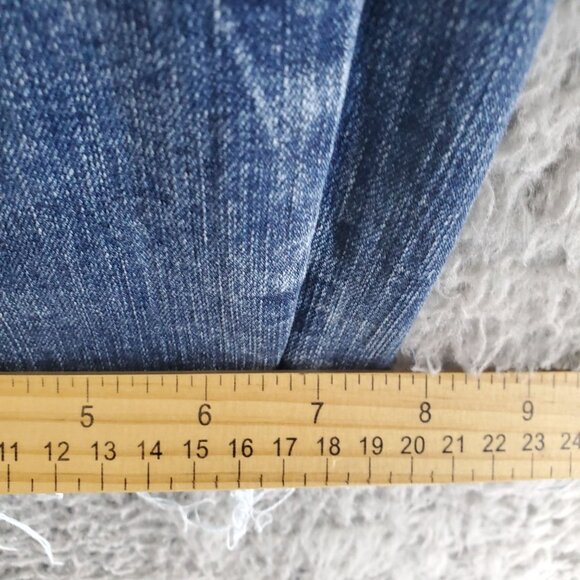 Maurices Jeans Womens 20W Blue High-Rise Frayed Hem Stretch Cropped - Picture 8 of 12